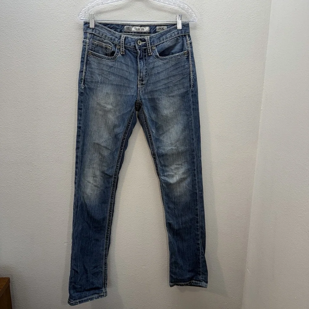 BKE Asher Jeans 30x33.5 30L Medium Wash Slim Straight Y2K Casual Cowboy Western